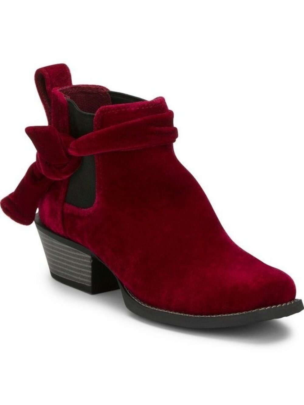 Justin Chellie Velvet Square Toe Pull On Booties Burgundy size 8.5 new
